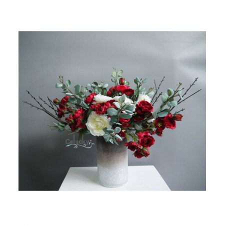 TP154774 - Bình Thủy Tinh Phủ Tuyết Hoa Tiểu Muội Đỏ